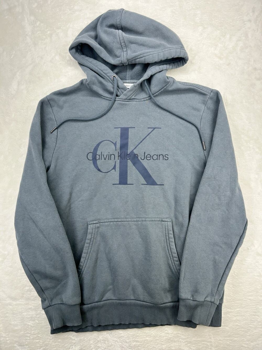 CK Calvin Klein Jeans Pullover Hoodie Lightweight Long Sleeve Size Medium